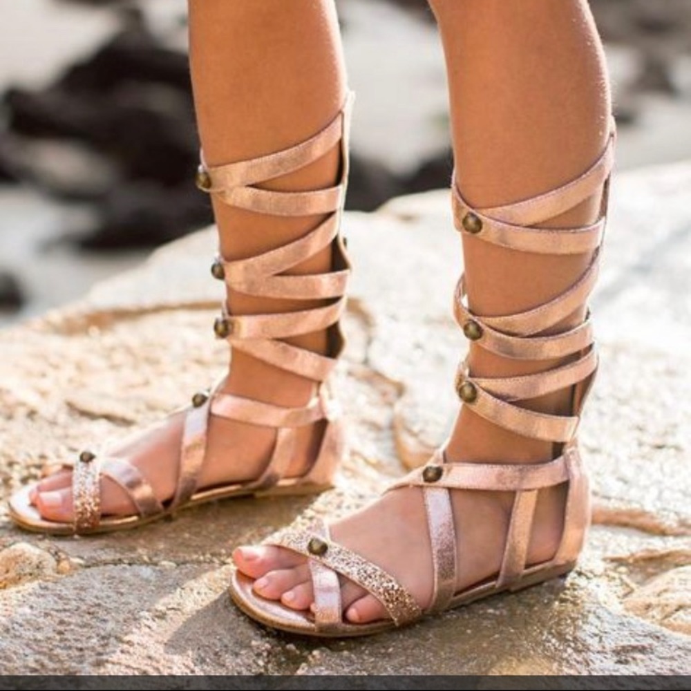 Joyfolie Girl’s Jenna Gladiator in Rose Gold- size 3Y